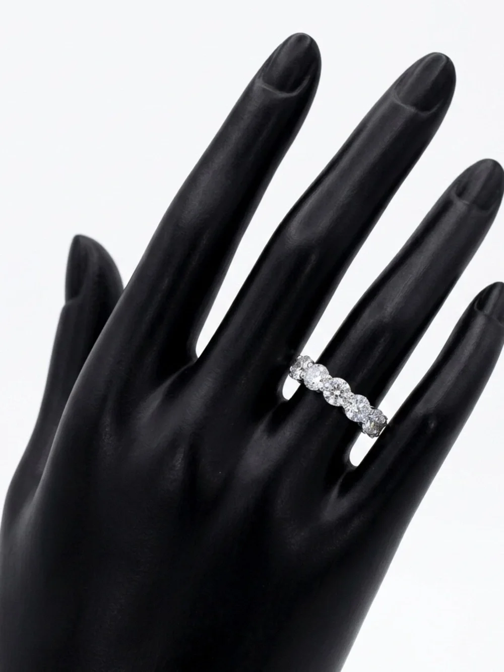 Sterling Silver 925 Cubic Zirconia 7-Stone Band Ring - Size 5